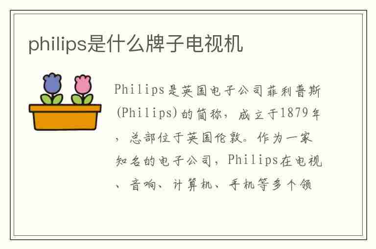 philips是什么牌子电视机